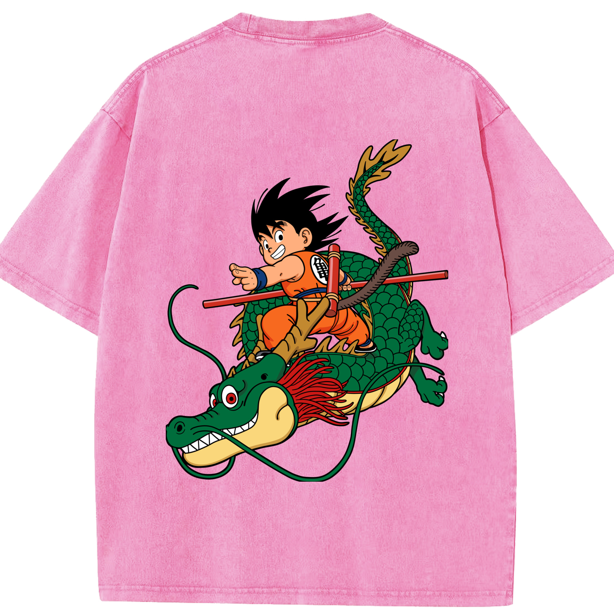 （画像用） ドラゴンボール 孫悟空（そん ごくう）Son Goku カカロット DRAGON BALL Kakarotto 綿100% ヴィンテージ風 半袖Tシャツ（背面プリント）